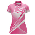 Custom Pink White Custom Name Womens Golf Polo Shirts Personalized Golf Shirts For Women Golf Gifts
