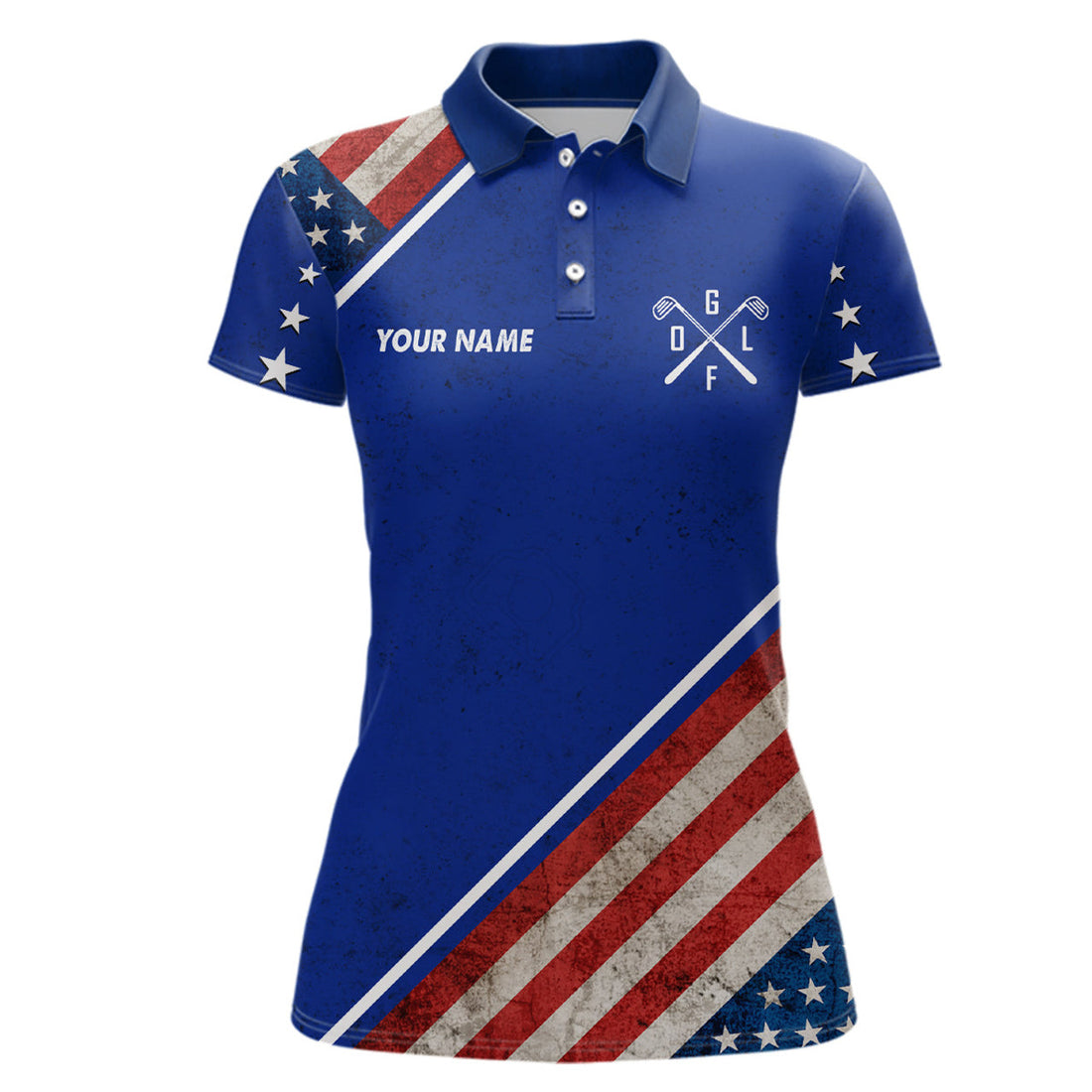 Custom Retro Usa Flag Womens Golf Polo Shirts Custom Patriotic Golf Shirts For Women Golfing Gifts