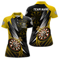 Custom Personalized Yellow Black Women Darts Polo Shirt Custom Darts Shirt For Women Team Jerseys