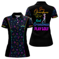 Custom Some Grandmas Knit Real Grandmas Play Golf Womens Polo Shirt Colorful Halloween Golf Shirts For Women