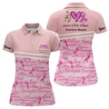 Custom Breast Cancer Awareness Pink Golf Polo Shirt Custom Golf Shirts For Women Best Golf Gifts