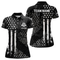 Custom Personalized Us Flag Hive Pattern Darts Polo Shirt Patriotic Darts Jersey For Women