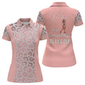 Custom Some Grandmas Knit Real Grandmas Play Golf Women Polo Shirt, Leopard Print Pink Golf Shirt