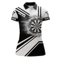 Custom Personalized Black White Fire Flame Dartboard Polo Shirt Custom Darts Jersey For Women