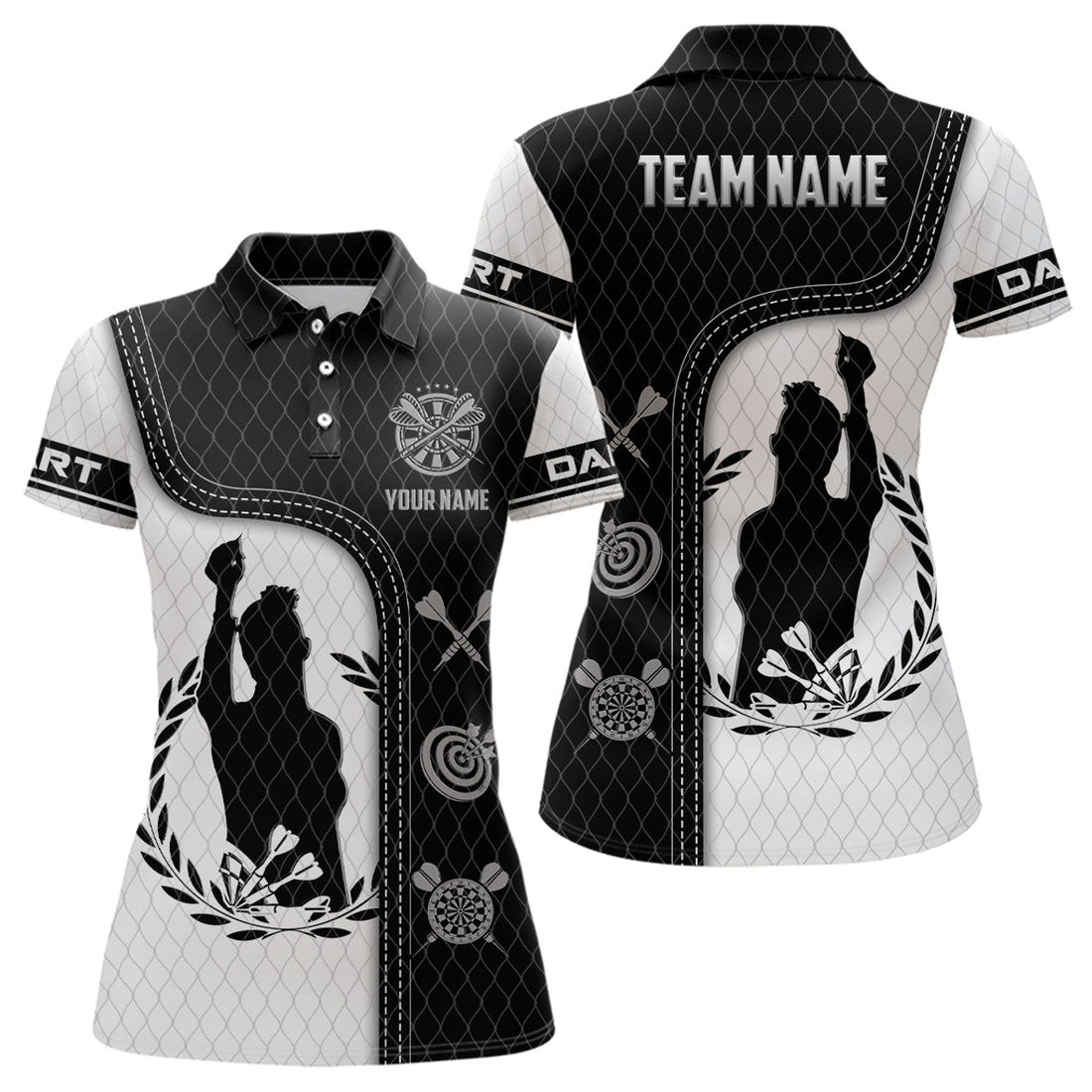 Custom Black White 3D All Over Print Womens Darts Shirt Personalized Jersey For Darts Player