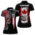 Custom Canada Flag Skull Darts Polo Shirt Custom Patriotic Darts Shirts For Women Dart Jerseys
