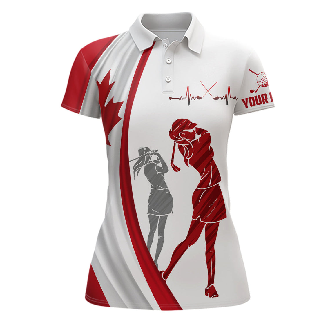 Custom Canada Flag Womens Golf Polo Shirts Custom Patriotic Golf Shirts For Women Golfing Gifts