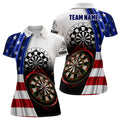 Custom American Flag Womens Darts Polo Shirt Custom Darts Shirt For Dart Lovers Dart Team Jersey