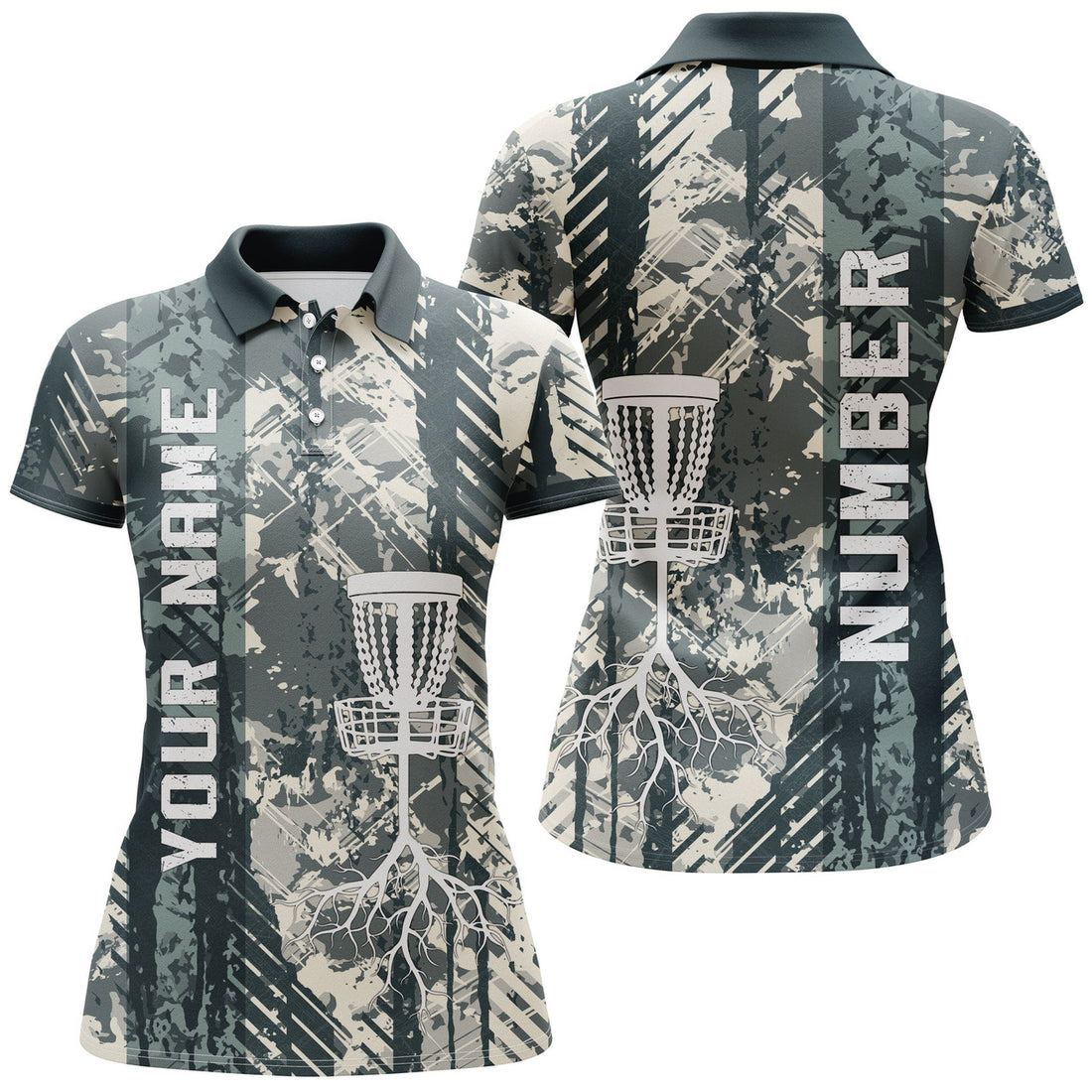Custom Personalized Wild Grunge Disc Golf Polo Shirt Custom Disc Golf Shirts For Women Golf Gifts