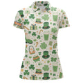 Custom St Patrick Day Seamless Womens Golf Polo Shirts Custom Green Golf Shirts For Women Golf Gifts