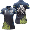 Custom Personalized Darts Sports Style Green Blue Polo Shirt Darts Shirt For Women Darts Jersey