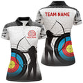Custom Personalized 3D Target Archery Silhouette Archer Polo Shirts For Women, Custom Arrows Archery Shirts