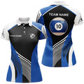 Custom Personalized Blue 10 Ball Billiard 3D Polo Shirts For Women, Custom 10 Ball Billiards Team Jerseys
