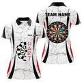 Custom Personalized White Dart Polo Shirts For Women Custom Dart Jerseys Womens Dart Team Shirts