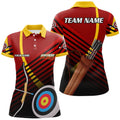 Custom Personalized 3D Target Archery Polo Shirts For Women, Custom Arrows Recurve Bow Archery Shirts