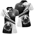 Custom Personalized Sport White 8 Ball Billiard 3D Polo Shirts For Women, Custom 8 Ball Pool Team Jerseys