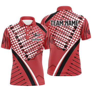 FUNSTUFFPRINT Personalized Red Arrows Pattern Archery Polo Shirt Size S-5XL