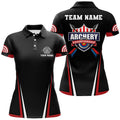 Custom Personalized US Flag 3D Target Archery Polo Shirts For Women, Custom Red Black Arrows Archery Jerseys