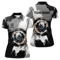Custom Personalized Black Grey Lightning 8 Ball Billiards 3D Shirts For Women 8 Ball Pool Team Jerseys