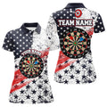 Custom Personalized American Flag Womens Darts Polo Shirts Custom Dart Shirts For Women Dart Team Jerseys