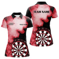 Custom Personalized Red Flame Womens Darts Polo Shirts Custom Dart Jerseys For Women Dart Team Shirts