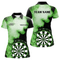 Custom Personalized Green Flame Womens Darts Polo Shirts Custom Dart Jerseys For Women Dart Team Shirts