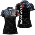 Custom Personalized Vintage Smoke US Flag Archery 3D Polo Shirts For Women, Archery Bows Pattern Jerseys