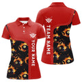 Custom Personalized Flame Red 8 Ball Pool Polo Shirts Custom Billiard Shirts For Women Billiard Team Jerseys