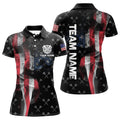 Custom Personalized Smoke US Flag Dart Polo Shirts, Custom Patriotic Darts Shirts For Women Dart Jerseys
