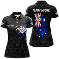 Custom Personalized Australian Flag 8 Ball Pool Billiards Polo Shirts For Women Custom Billiard Team Shirts