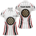 Custom Personalized White Womens Darts Polo Shirts Custom Dart Shirts For Women Dart Team Jerseys