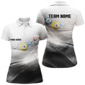 Custom Personalized Black White Billiards Shirts For Women Billiards Team Shirts Custom Billiard Jerseys