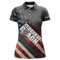 Custom Personalized Retro American Flag Archery Coach Polo Shirts For Women, Custom 3D Target Archery Shirts