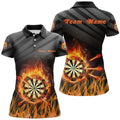 Custom Personalized Flame Dart Board Womens Darts Polo Shirts Custom Dart Jerseys Womens Dart Team Shirts