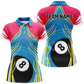 Custom Personalized 8 Ball Pool Polo Shirts For Women Custom Billiard Shirts Womens Billiard Team Jerseys
