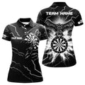 Custom Personalized Thunder Black White Eagle Dart Polo Shirts Custom Dart Shirts For Women Dart Team Shirts