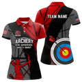 Custom Personalized 3D Target Archery Silhouette Archer Polo Shirts For Women Custom US Flag Archery Shirts