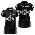 Custom Personalized White Fire 8 Ball Billiard 3D Polo Shirts For Women, Custom 8 Ball Pool Team Jerseys