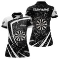 Custom Personalized Black White Glass Break Dart Polo Shirts Custom Dart Shirts For Women Dart Team Shirts