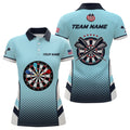Custom Personalized Blue American Flag Darts Polo Shirts Custom Dart Shirts For Women Dart Team Jerseys