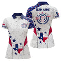 Custom Texas Archery Grunge Style Personalized Women Polo Shirts, Custom Texas Flag Shirts For Players