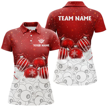 Custom Cute Christmas Shirts Customized Billiard 8 Ball Pool Pattern Women Polo Shirts Best Christmas Gifts