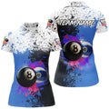 Custom Personalized Billiard 8 Ball & 10 Ball Grunge Style Custom Women Polo Shirt, Billiard Attire Jerseys