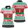 Custom Personalized Santa Playing Billiard Full Printing Women Polo Shirts Custom Christmas Billiard Shirts