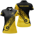 Custom 9 Ball Pool Back Yellow Personalized Name Billiard Shirts Custom Billiard Polo Shirts For Women
