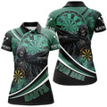 Custom Personalized Death Skeleton Green Darts Jersey Women Dart Polo Shirt Custom Team League Darts Shirts