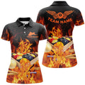 Custom Personalized Billiard Balls In Fire Polo Shirts For Women Custom 3D Printed 8 Ball Pool League Shirts