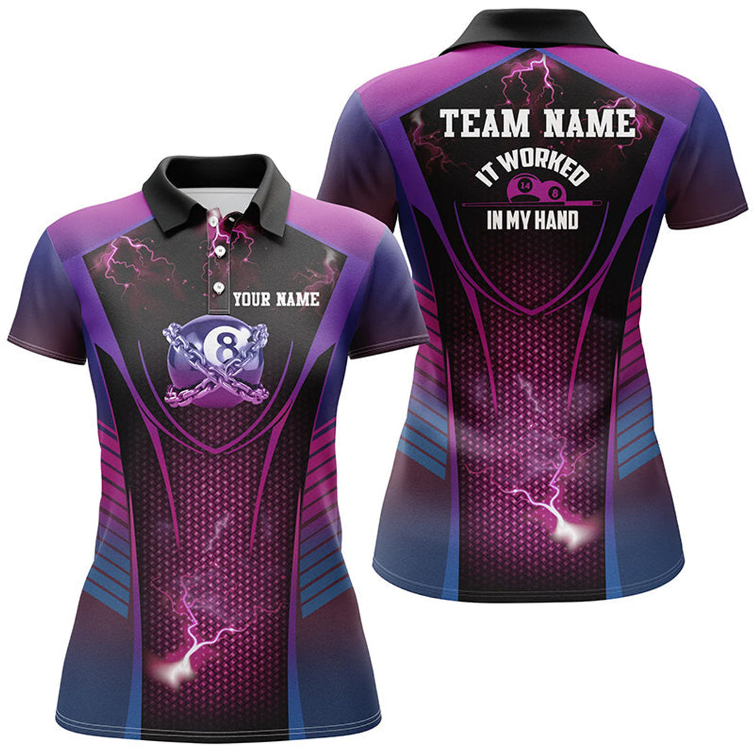 Custom It Worked In My Hand Funny 8 Ball Billiard 3D Polo Shirts For Women, Custom Funny Pool Shirts
