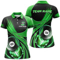 Custom Personalized 3D Green Jerseys Billiard 8 Ball Women Polo Shirts Custom Team League Billiard Shirts