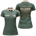 Custom Personalized Dark Green Funny Billiard Women Polo Shirts Custom Team Name Billiard Jerseys